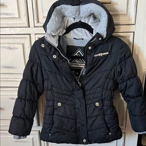 ZeroXposur Black Puffer Jacket with Soft Gray Hood